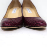 Jimmy Choo Gilbert Pumps Plum Crocodile-Embossed Leather Size 38 available at CelebrityOwned.com img_4