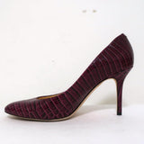 Jimmy Choo Gilbert Pumps Plum Crocodile-Embossed Leather Size 38 available at CelebrityOwned.com img_6