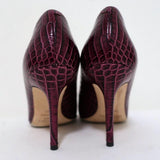 Jimmy Choo Gilbert Pumps Plum Crocodile-Embossed Leather Size 38 available at CelebrityOwned.com img_7