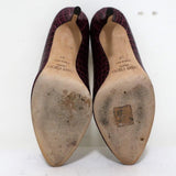 Jimmy Choo Gilbert Pumps Plum Crocodile-Embossed Leather Size 38 available at CelebrityOwned.com img_9