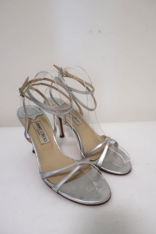 Jimmy Choo Silver / Gold 'fayme' Champagne Glitter Strappy Sandals – The  Consignment Bar