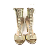 Jimmy Choo Lace-Up Ankle Cuff Sandal Gold Metallic Leather Size 37 Open Toe Heel available at CelebrityOwned.com img_3
