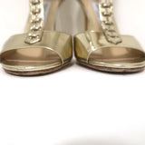 Jimmy Choo Lace-Up Ankle Cuff Sandal Gold Metallic Leather Size 37 Open Toe Heel available at CelebrityOwned.com img_4