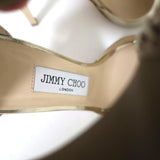 Jimmy Choo Lace-Up Ankle Cuff Sandal Gold Metallic Leather Size 37 Open Toe Heel available at CelebrityOwned.com img_9