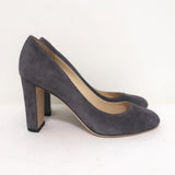 Jimmy Choo Laria 85 Pumps Gray Suede Size 39 Almond Toe Heel NEW available at CelebrityOwned.com img_3