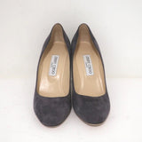 Jimmy Choo Laria 85 Pumps Gray Suede Size 39 Almond Toe Heel NEW available at CelebrityOwned.com img_4