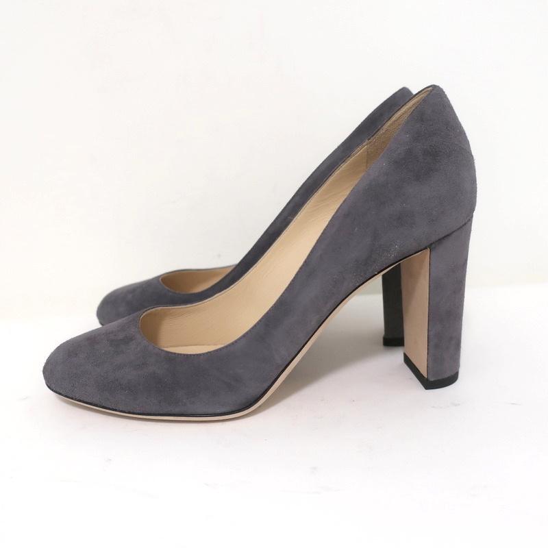 Jimmy Choo Laria 85 Pumps Gray Suede Size 39 Almond Toe Heel NEW available at CelebrityOwned.com img_6