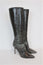 Jimmy Choo Million Knee High Boots Grey Snakeskin Size 39 Pointed Toe High Heel