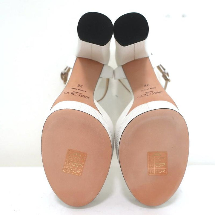 Jimmy Choo Peachy Platform Sandals White Lizard-Embossed Leather Size 36 NEW available at CelebrityOwned.com img_10