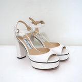 Jimmy Choo Peachy Platform Sandals White Lizard-Embossed Leather Size 36 NEW available at CelebrityOwned.com img_1