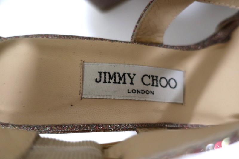 Jimmy Choo Penny Glitter Wedge Sandals Size 40 Crisscross-Strap Platform Heel available at CelebrityOwned.com img_10