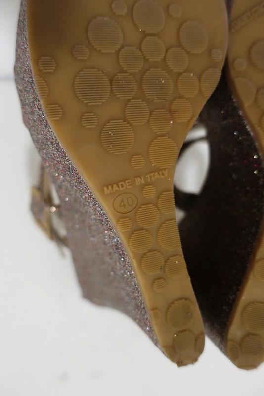 Jimmy Choo Penny Glitter Wedge Sandals Size 40 Crisscross-Strap Platform Heel available at CelebrityOwned.com img_12
