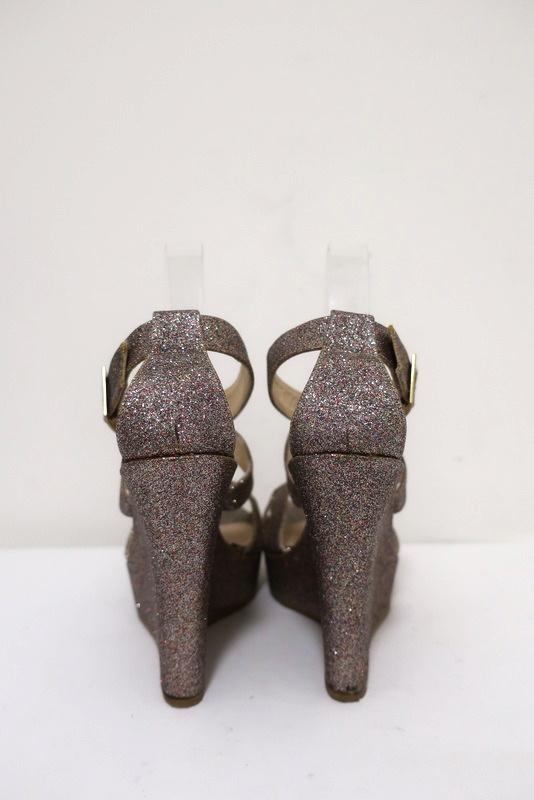 Jimmy Choo Penny Glitter Wedge Sandals Size 40 Crisscross-Strap Platform Heel available at CelebrityOwned.com img_8