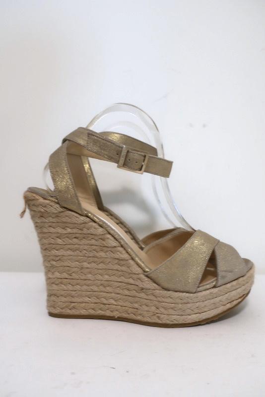 Public Desire Wide Fit Chakra espadrille wedge heeled sandals in gold -  ShopStyle
