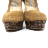Jimmy Choo Platform Pumps Brown Suede & Snakeskin Size 37 Crisscross Ankle Strap-img_[image_position} from CelebrityOwned.com
