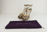 Jimmy Choo Platform Sandals Lola Beige Snake Size 39 Ankle Strap Heel