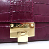Jimmy Choo River Small Shoulder Bag Plum Croc-Embossed Leather available at CelebrityOwned.com img_3
