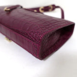 Jimmy Choo River Small Shoulder Bag Plum Croc-Embossed Leather available at CelebrityOwned.com img_9