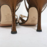 Jimmy Choo Sandals Hector Bronze Metallic Watersnake Size 39 Slingback Heels available at CelebrityOwned.com img_10