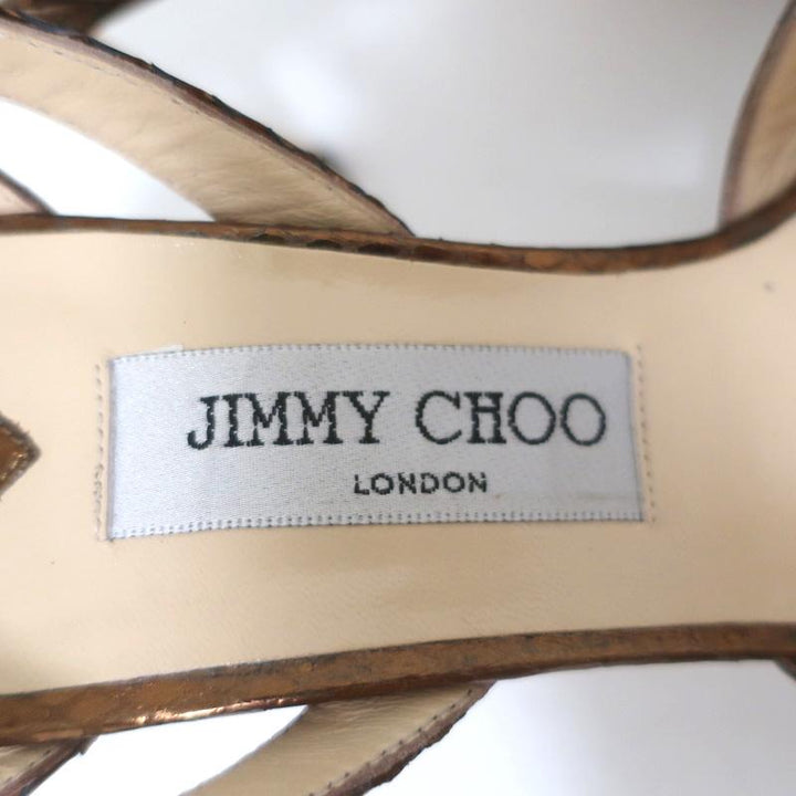 Jimmy Choo Sandals Hector Bronze Metallic Watersnake Size 39 Slingback Heels available at CelebrityOwned.com img_11