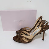 Jimmy Choo Sandals Hector Bronze Metallic Watersnake Size 39 Slingback Heels available at CelebrityOwned.com img_1