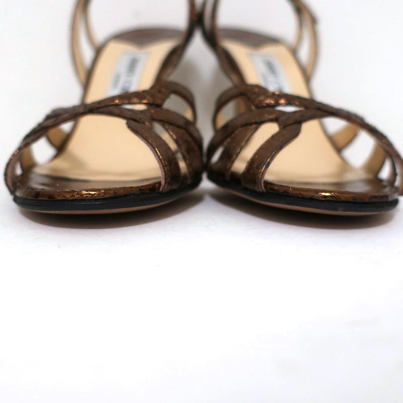 Jimmy Choo Sandals Hector Bronze Metallic Watersnake Size 39 Slingback Heels available at CelebrityOwned.com img_6