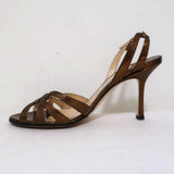 Jimmy Choo Sandals Hector Bronze Metallic Watersnake Size 39 Slingback Heels available at CelebrityOwned.com img_8