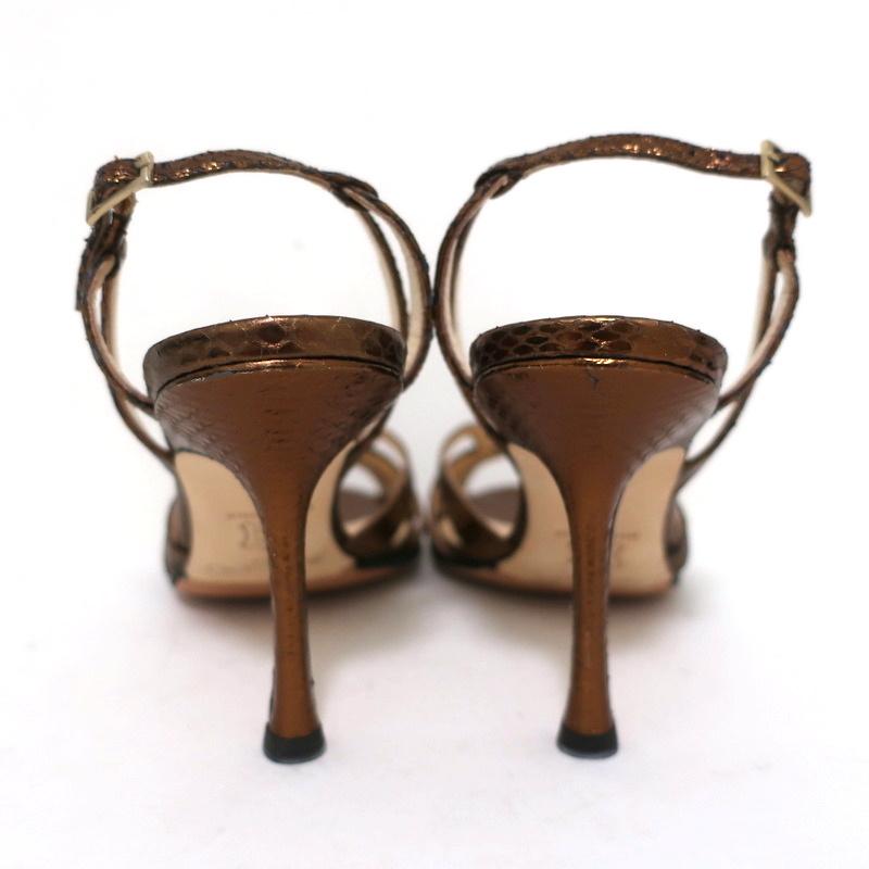 Jimmy Choo Sandals Hector Bronze Metallic Watersnake Size 39 Slingback Heels available at CelebrityOwned.com img_9