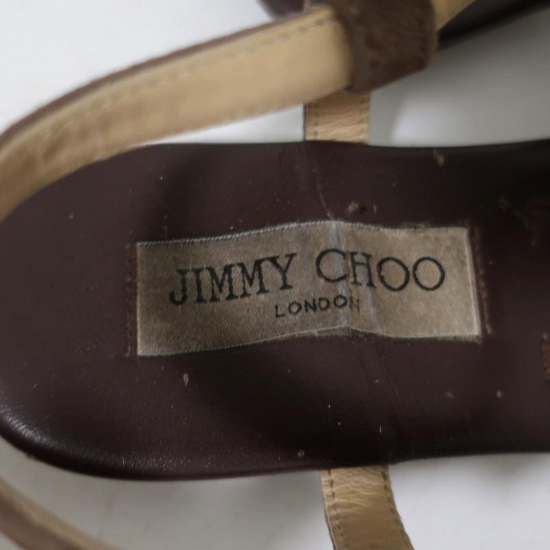 Jimmy Choo Sandals Night Jeweled Brown Suede Size 38.5 Ankle Strap Flats available at CelebrityOwned.com img_10