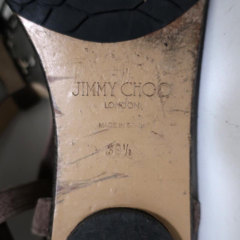 Jimmy Choo Sandals Night Jeweled Brown Suede Size 38.5 Ankle Strap Flats available at CelebrityOwned.com img_12