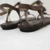 Jimmy Choo Sandals Night Jeweled Brown Suede Size 38.5 Ankle Strap Flats available at CelebrityOwned.com img_9