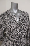 Joie Blouse Addie B White/Black Leopard Print Silk Size Medium 3/4 Sleeve Top available at CelebrityOwned.com img_3