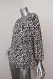 Joie Blouse Addie B White/Black Leopard Print Silk Size Medium 3/4 Sleeve Top available at CelebrityOwned.com img_4