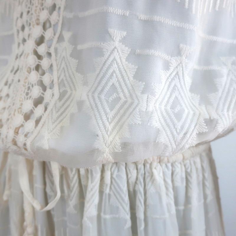 Joie Dress Bittern Cream Embroidered Silk &amp; Lace Size Small Blouson Mini available at CelebrityOwned.com img_4