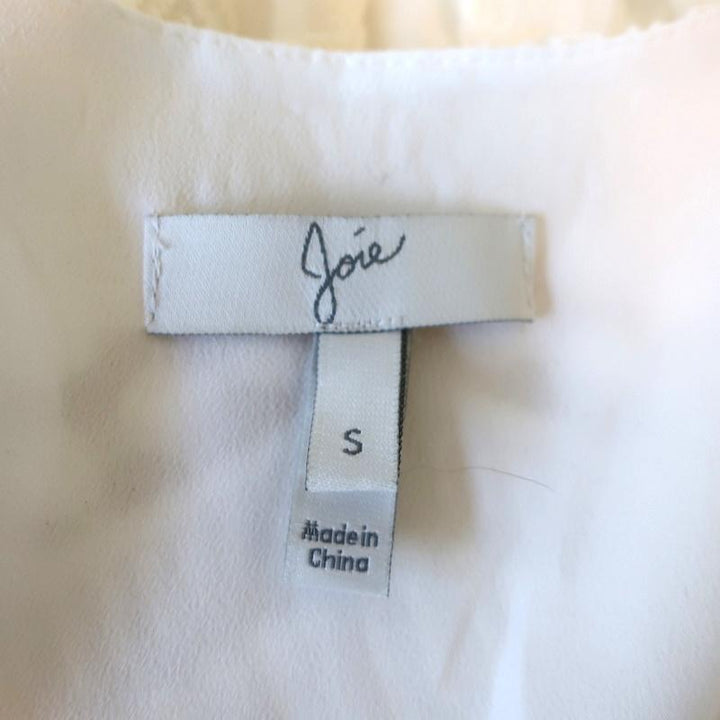 Joie Dress Bittern Cream Embroidered Silk &amp; Lace Size Small Blouson Mini available at CelebrityOwned.com img_7