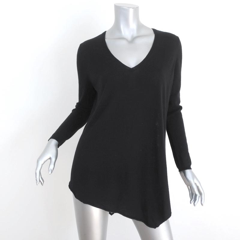 Joie Lace-Back Sweater Tambrel B Black Size Small V-Neck Asymmetric Pullover available at CelebrityOwned.com img_1