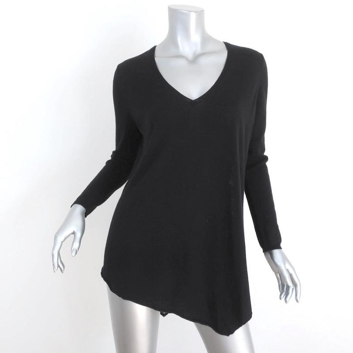 Joie Lace-Back Sweater Tambrel B Black Size Small V-Neck Asymmetric Pullover available at CelebrityOwned.com img_1