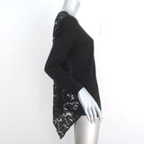 Joie Lace-Back Sweater Tambrel B Black Size Small V-Neck Asymmetric Pullover available at CelebrityOwned.com img_3