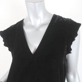 Joie Mini Dress Almarie Black Velvet Size Small Cap Sleeve V-Neck Shift available at CelebrityOwned.com img_3