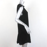 Joie Mini Dress Almarie Black Velvet Size Small Cap Sleeve V-Neck Shift available at CelebrityOwned.com img_5