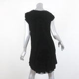 Joie Mini Dress Almarie Black Velvet Size Small Cap Sleeve V-Neck Shift available at CelebrityOwned.com img_6