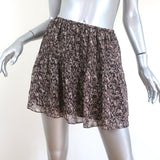 Joie Mini Skirt Brown Printed Silk Size Extra Extra Small available at CelebrityOwned.com img_1