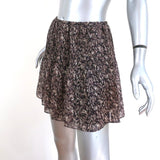 Joie Mini Skirt Brown Printed Silk Size Extra Extra Small available at CelebrityOwned.com img_2