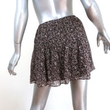 Joie Mini Skirt Brown Printed Silk Size Extra Extra Small available at CelebrityOwned.com img_5