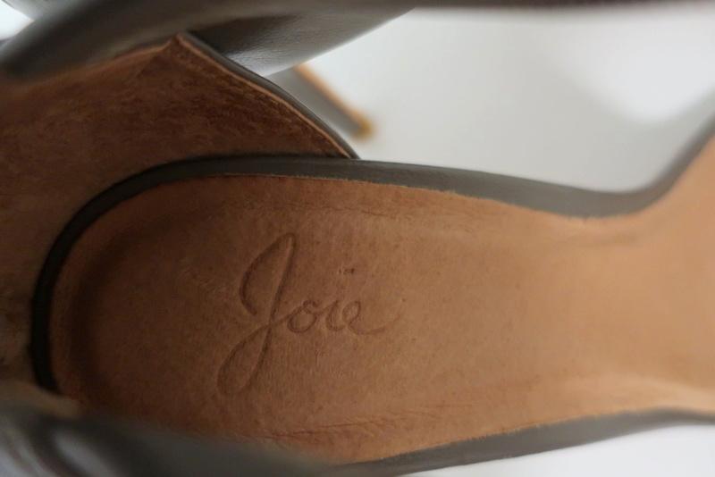 Joie Sandals Elaine Gray Crisscross Elastic &amp; Leather Size 38.5 Open Toe Heel available at CelebrityOwned.com img_10