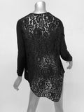 Joie Sweater Tambrel Black Lace-Back Size Extra Small Asymmetric Pullover available at CelebrityOwned.com img_4