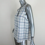 Joie Tank Top Capucine White/Blue Plaid Cotton Size Small Sleeveless Blouse NEW available at CelebrityOwned.com img_3