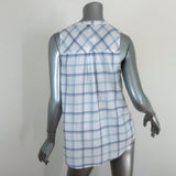 Joie Tank Top Capucine White/Blue Plaid Cotton Size Small Sleeveless Blouse NEW available at CelebrityOwned.com img_5