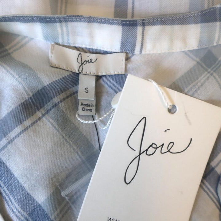 Joie Tank Top Capucine White/Blue Plaid Cotton Size Small Sleeveless Blouse NEW available at CelebrityOwned.com img_6