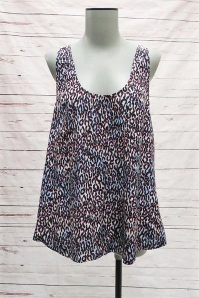 Joie Tank Top Drew B Electric Leopard Print Silk Size Large Racerback Blouse available at CelebrityOwned.com img_1